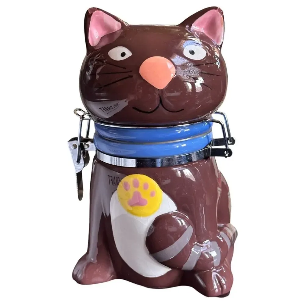 Boston Warehouse Brown Cat Treat Jar